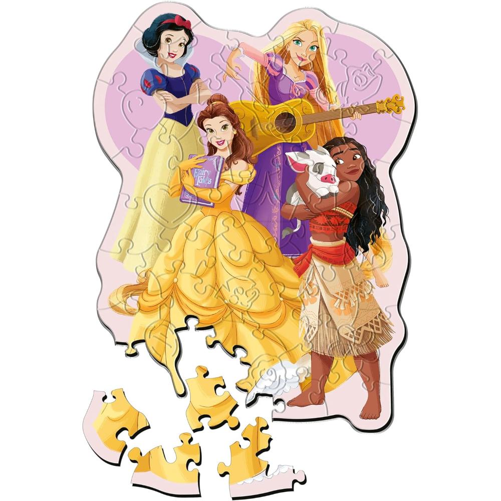 50 Piece Wooden Puzzle Contour - Disney Princess: Lovely Princesses