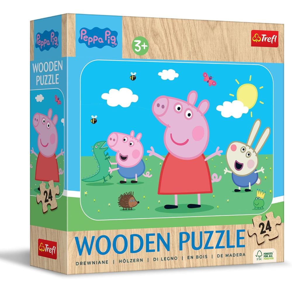 24 Piece Wooden Puzzle - Peppa Pig: Meet Lovely Peppa