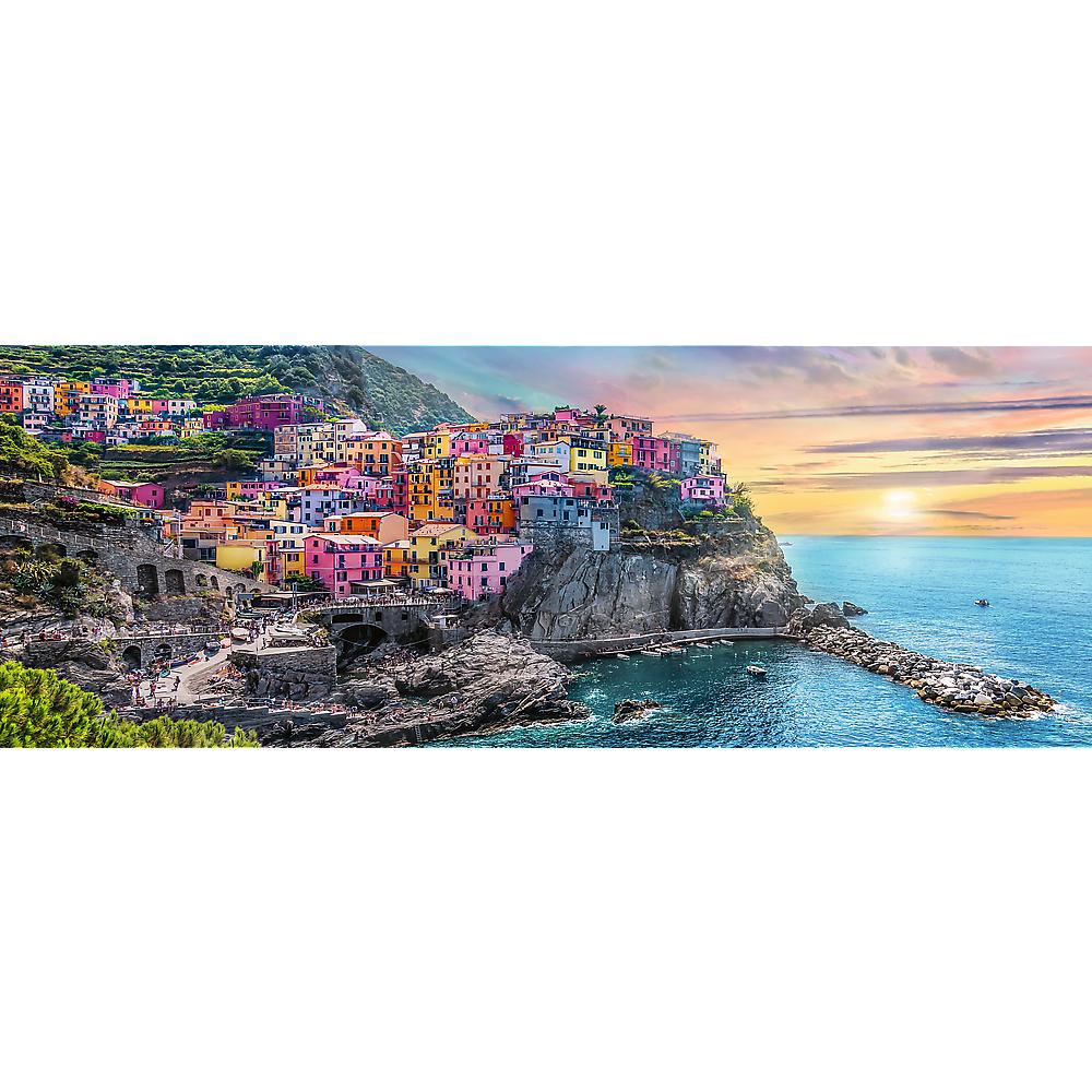 500 Piece Panorama Puzzle - Vernazza at Sunset, Italy