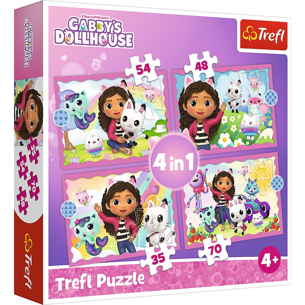 4 Puzzle in 1 - Gabby's Dollhouse: Gabby's Adventures