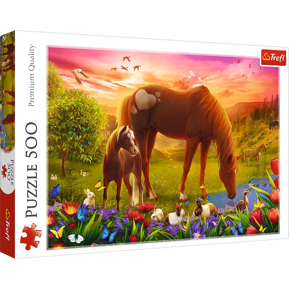 Puzzle da 500 Pezzi - Horses in the Meadow