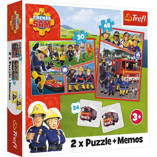 Toys 2 Puzzle in 1 + Memos - Fireman Sam's Squad