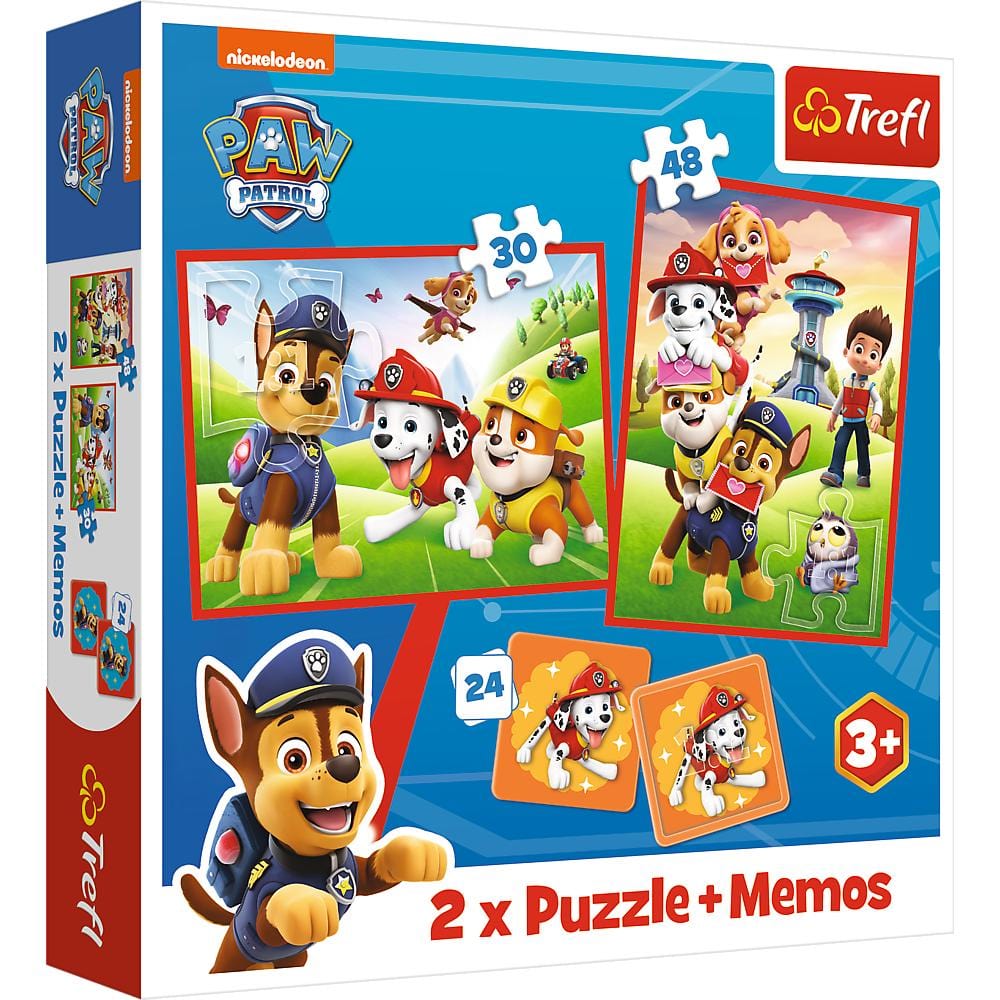 Toys 2 Puzzle in 1 + Memos - Paw Patrol: Team in Action