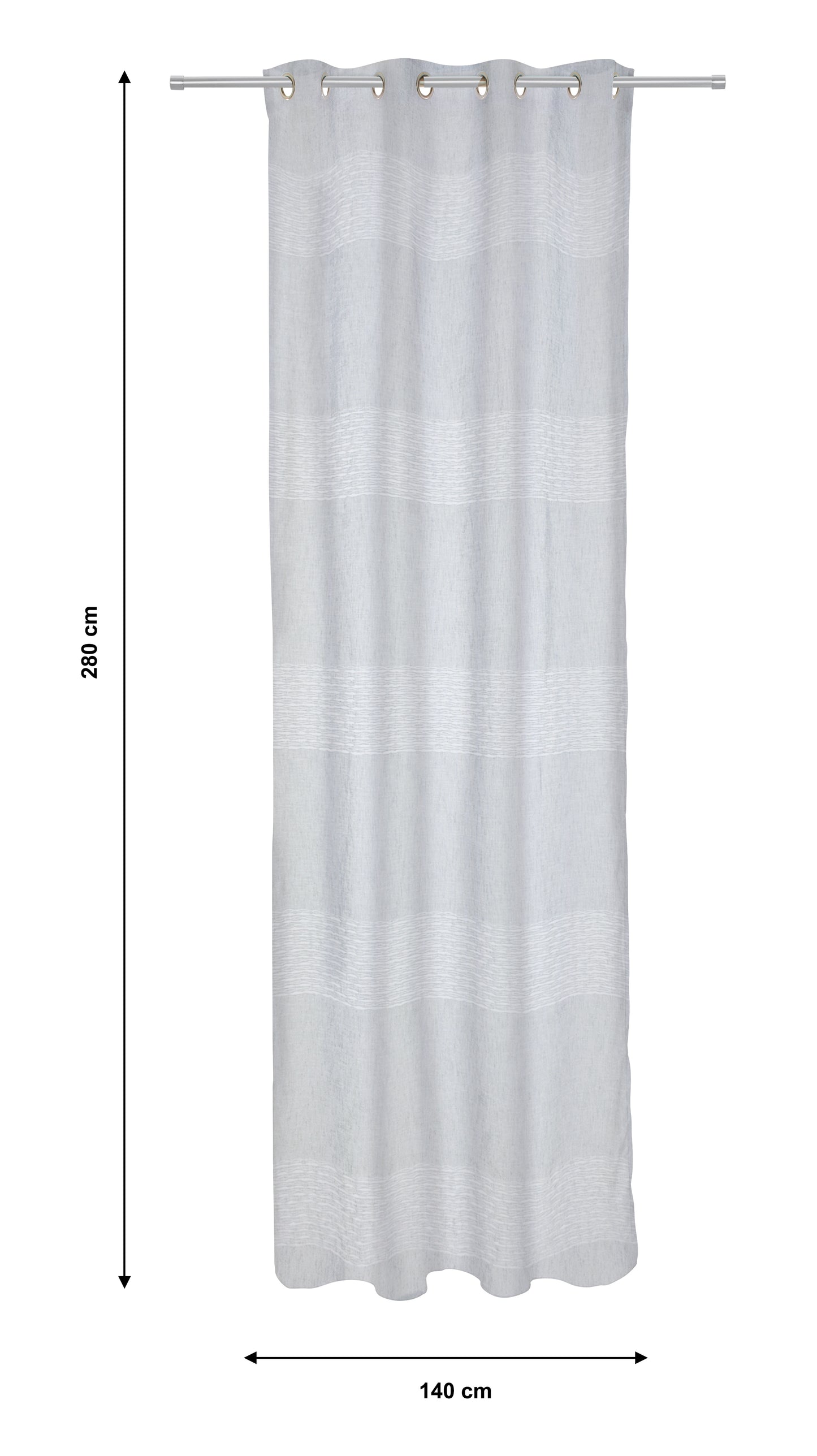 VIOLET WHITE FILTER CURTAIN 140X280CM WITH EYELETS