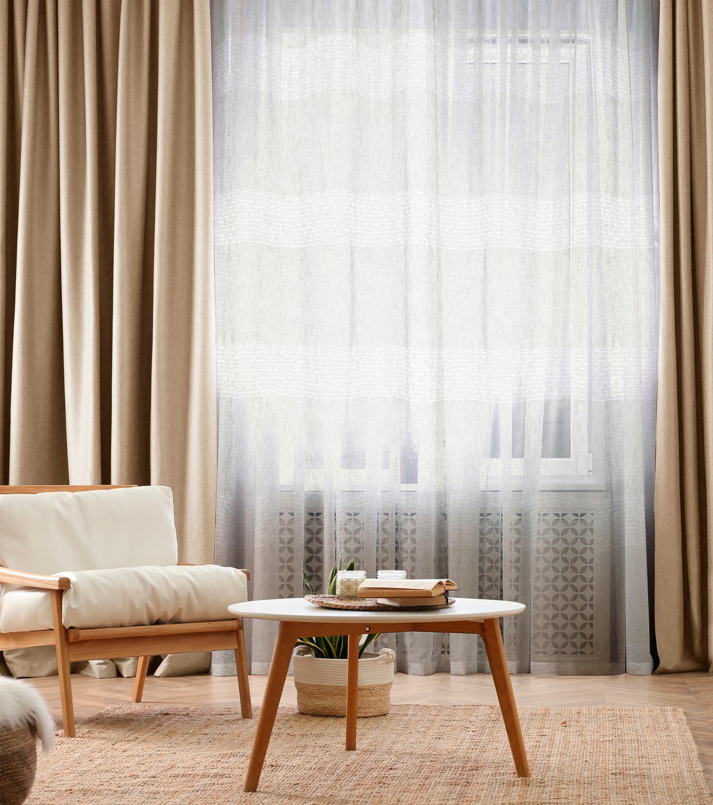 VIOLET WHITE FILTER CURTAIN 140X280CM WITH EYELETS