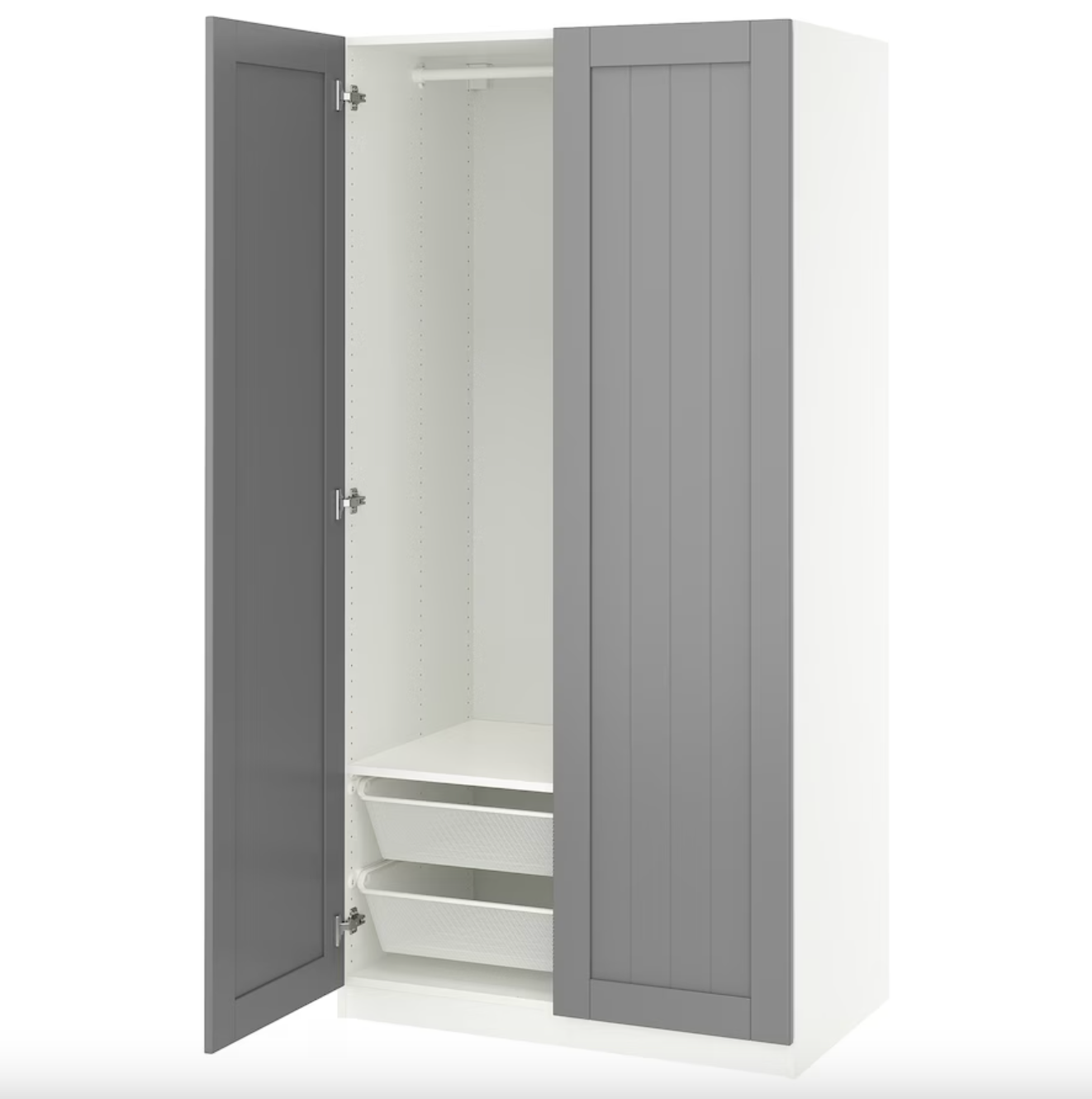 PAX / GULLABERG - Wardrobe combination, white/grey,100x60x201 cm