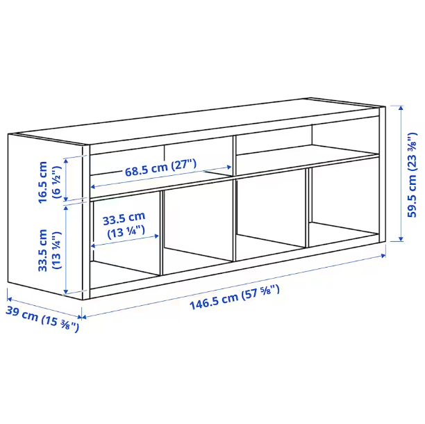 KALLAX - TV bench, white, 147x60 cm - best price from Maltashopper.com 70562087