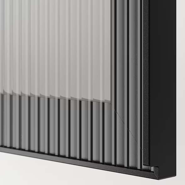 FÄLLSVIK - Glass door, anthracite/reeded glass, 60x64 cm - best price from Maltashopper.com 70540321