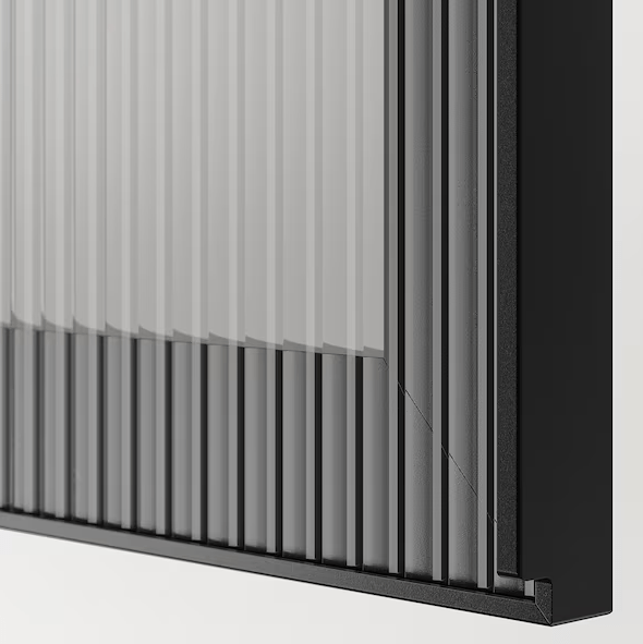 Ikea FÄLLSVIK - Glass door, anthracite/reeded glass, 60x64 cm