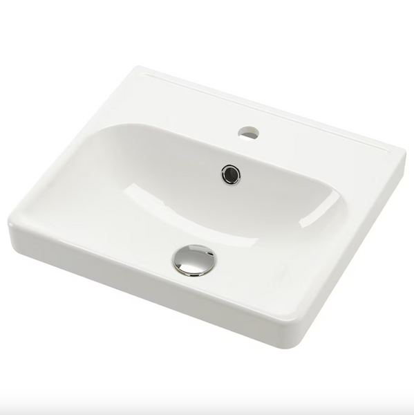 ORRSJÖN Semi-recessed wash-basin, white, 50x44 cm