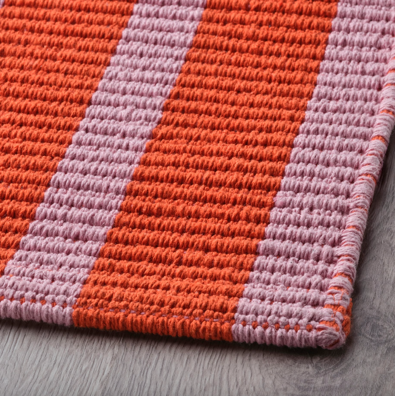 VÄGSKYLT - Rug, flatwoven, pink/orange, 80x150 cm