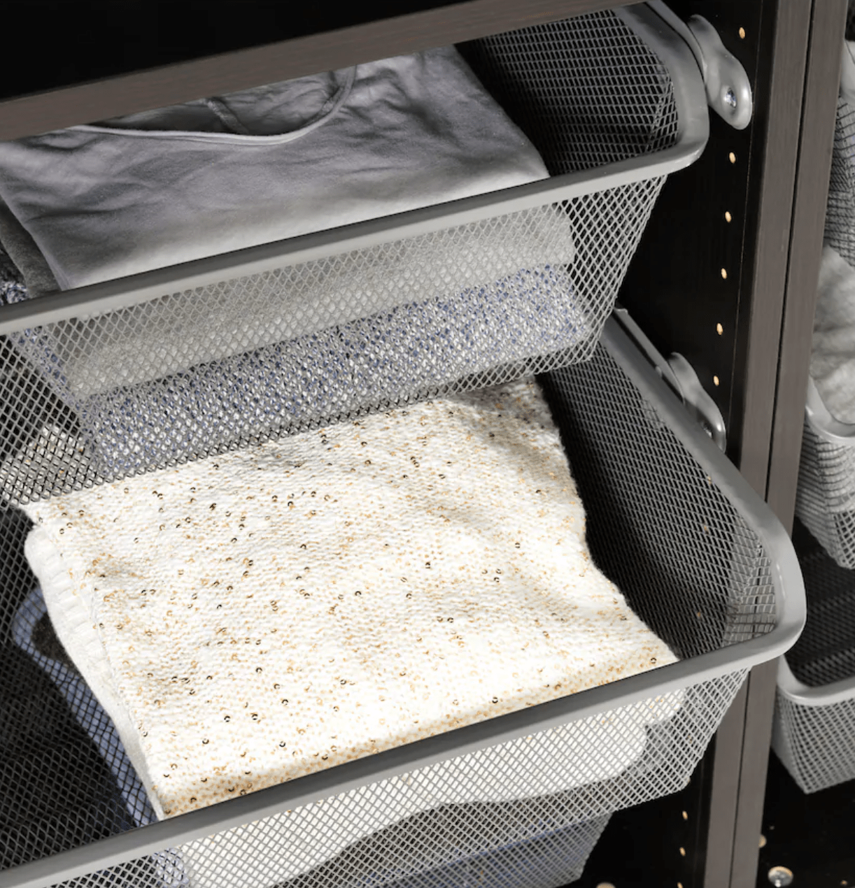 Ikea KOMPLEMENT - Mesh basket, dark gray, 100x35 cm