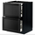 METOD / MAXIMERA bc w pull-out work surface/3drw, black/Lerhyttan black stained, 60x60 cm