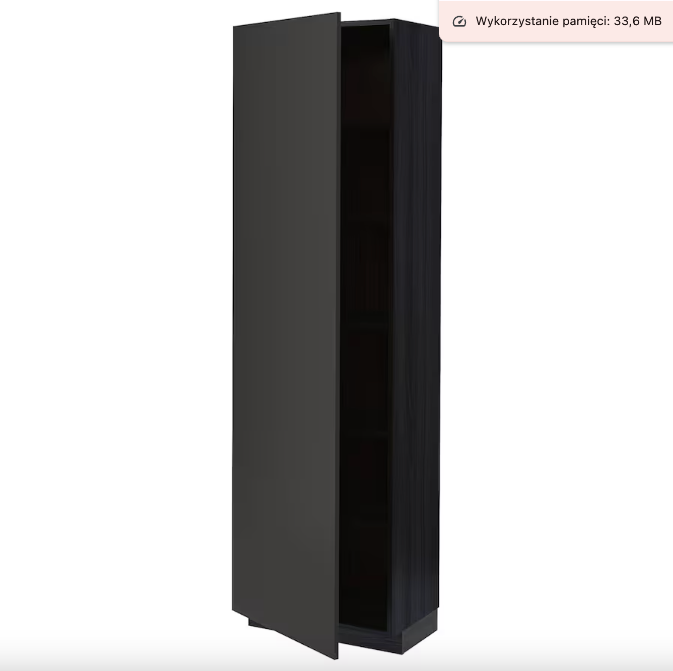 METOD - High cabinet with shelves, black/Nickebo matt anthracite, 60x37x200 cm