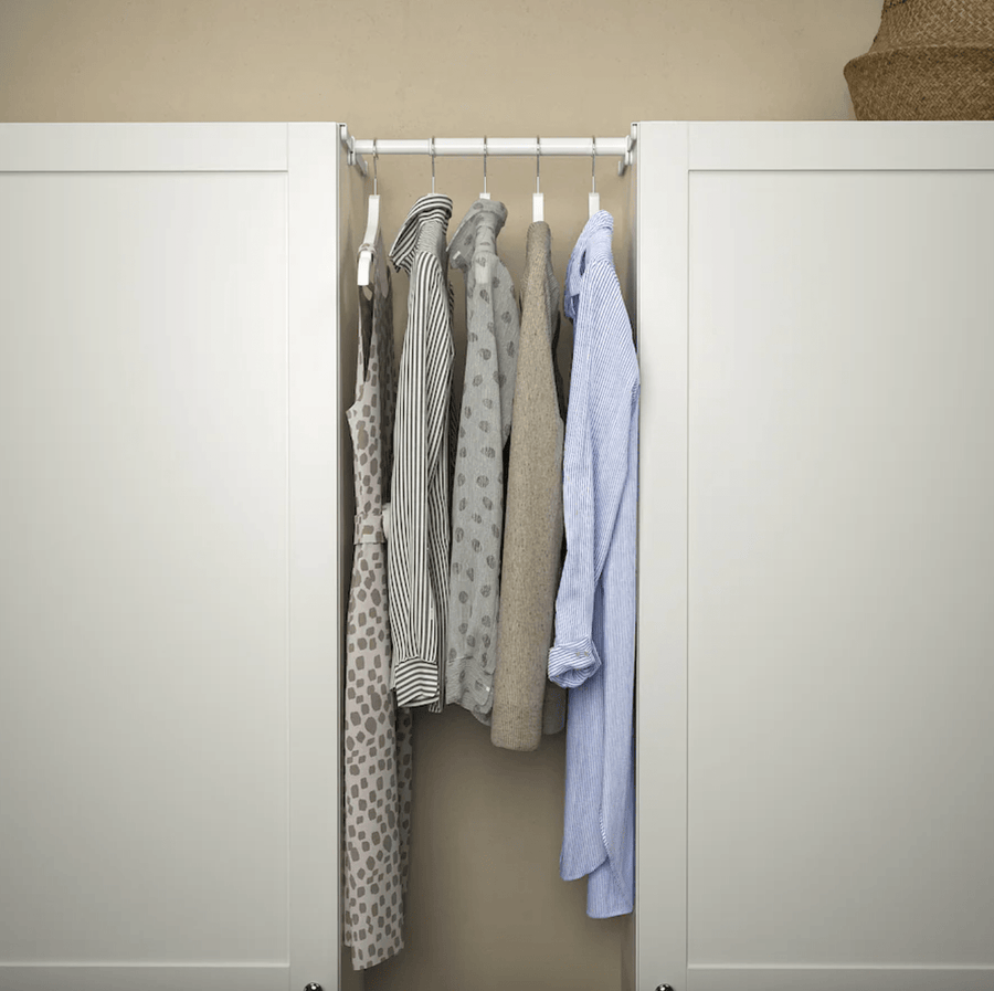 Ikea HJÄLPA - Clt rail+2 susp r+3 hks+1p fitt mnt, adjustable/white, 30-47x40 cm