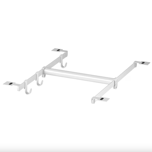 Ikea HJÄLPA - Clt rail+2 susp r+3 hks+2p fitt mnt, adjustable/white, 30-47x55 cm