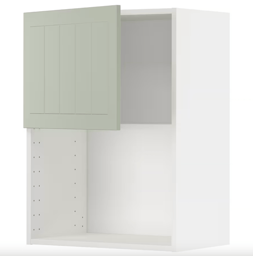 METOD - METOD Wall cabinet for microwave oven, white/Stensund light green, 60x80 cm