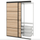SKYTTA / BOAXEL - SKYTTA / BOAXEL Reach-in wardrobe with sliding door, black double sided/Mehamn white stained oak effect, 152x65x205 cm