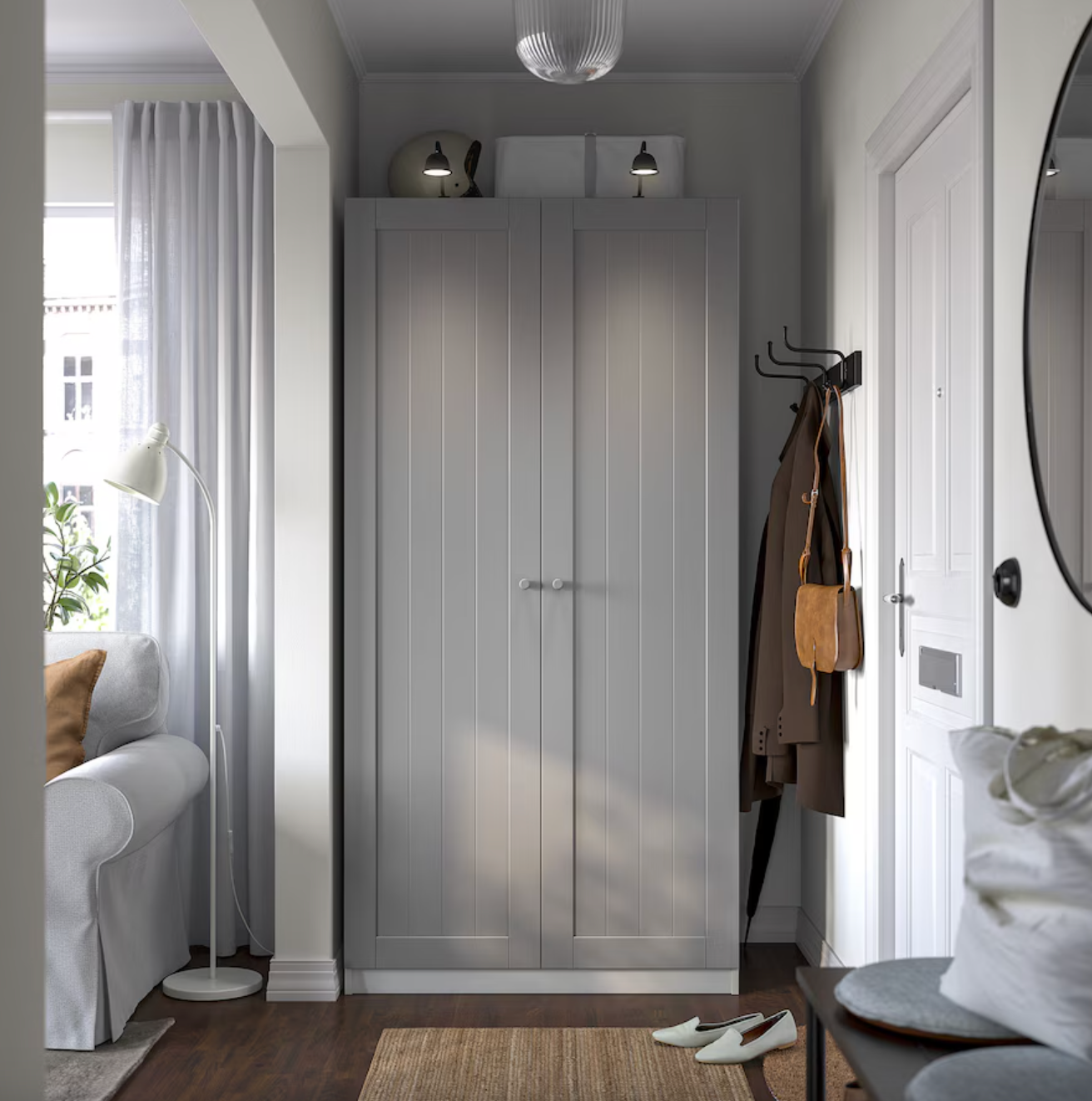 PAX / GULLABERG - Wardrobe combination, white/grey,100x60x201 cm