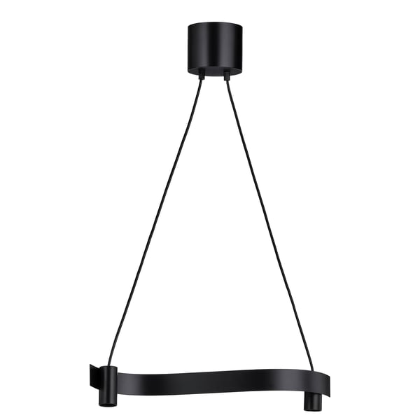 ACKJA pendant lamp, wave shaped/black, 60 cm