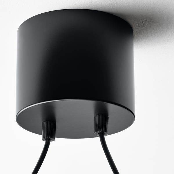 ACKJA - Pendant lamp, wave shaped/black, 60 cm