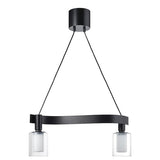 ACKJA / MOLNART pendant lamp with light bulb, wave shaped black/cylinder striped