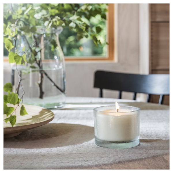 ADLAD - Scented candle in glass, Scandinavian Woods/white, 50 hr