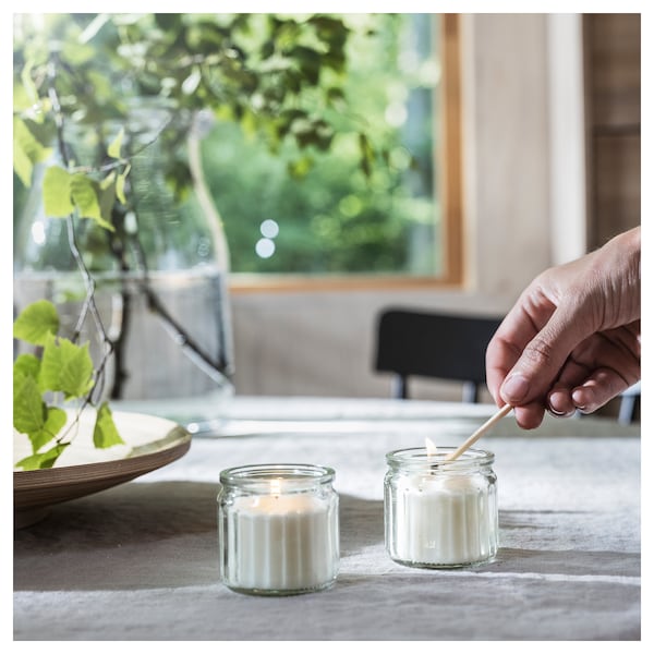 ADLAD - Scented candle in glass, Scandinavian Woods/white, 12 hr