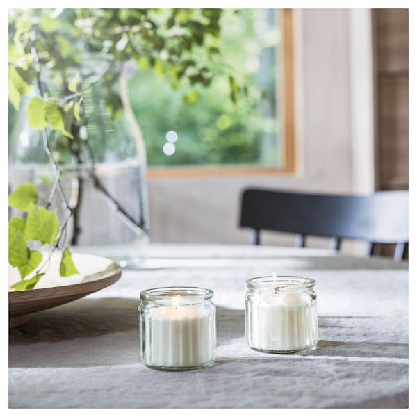 ADLAD - Scented candle in glass, Scandinavian Woods/white, 12 hr