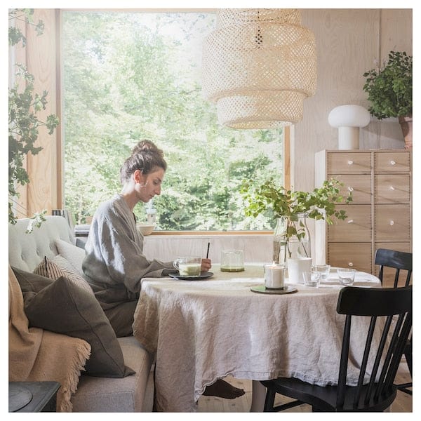 Ikea ADLAD - Scented candle in glass, Scandinavian Woods/white, 40 hr