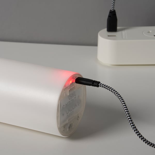 ÄDELLÖVTRÄD - LED block candle, white/indoor, 14 cm