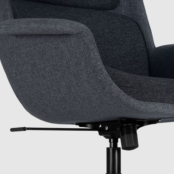 ÄLEBY - Swivel armchair, Gunnared smoke grey/dark grey ,