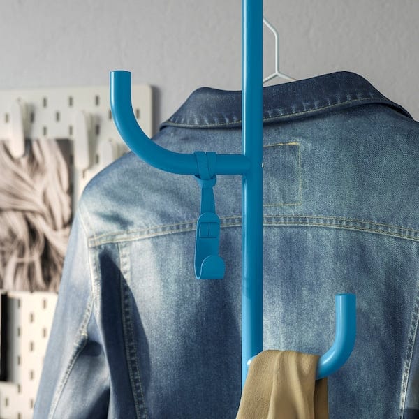 Ikea ÄLGANÄS - Standing coat rack, light blue,173x33 cm