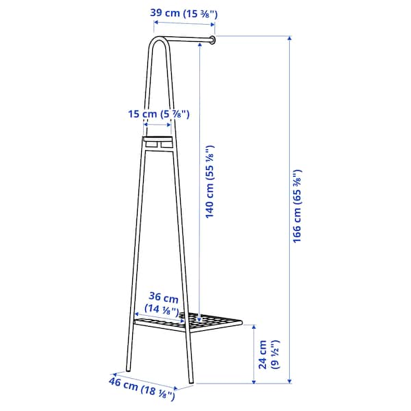 Ikea ÄLGANÄS - coat rack/shoe rack, black,46x39x166 cm