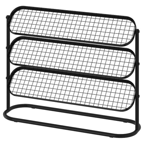 ÄLGANÄS shoe rack, black, 76x24x59 cm