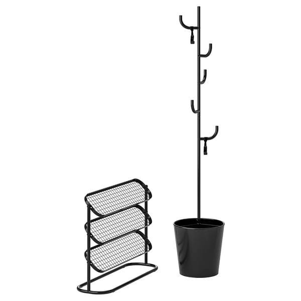 ÄLGANÄS - Hallway furniture, set of 2, black