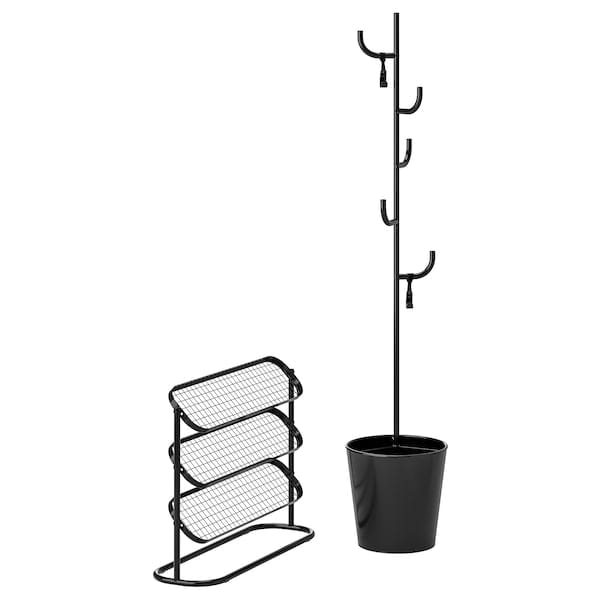 ÄLGANÄS - Hallway furniture, set of 2, black