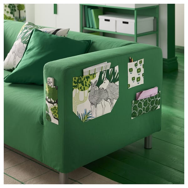 ÄLGÖRT - Pre-cut fabric, motif forest/white green,150x300 cm