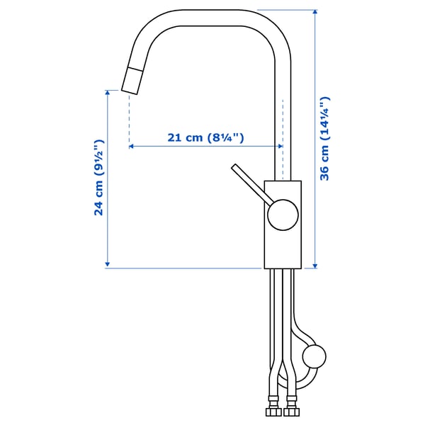 ÄLMAREN kitchen mixer tap w pull-out spout, black