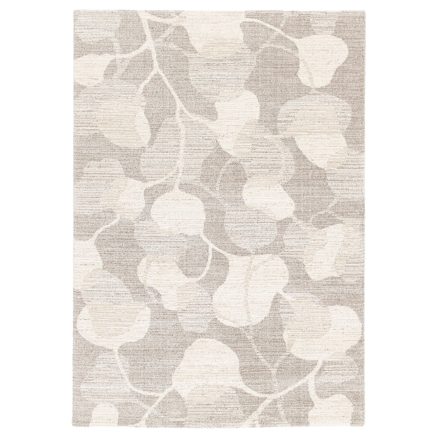 ÄLSKEGRAS rug, low pile, grey beige/leaf pattern, 160x230 cm