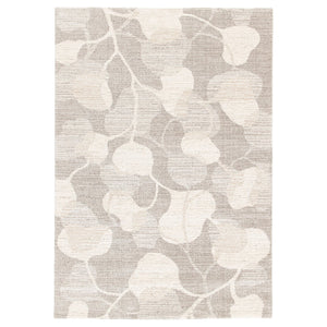 ÄLSKEGRAS rug, low pile, grey beige/leaf pattern, 160x230 cm
