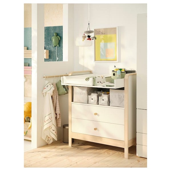 Ikea ÄLSKVÄRD - Changing table/chest of drawers, birch/white