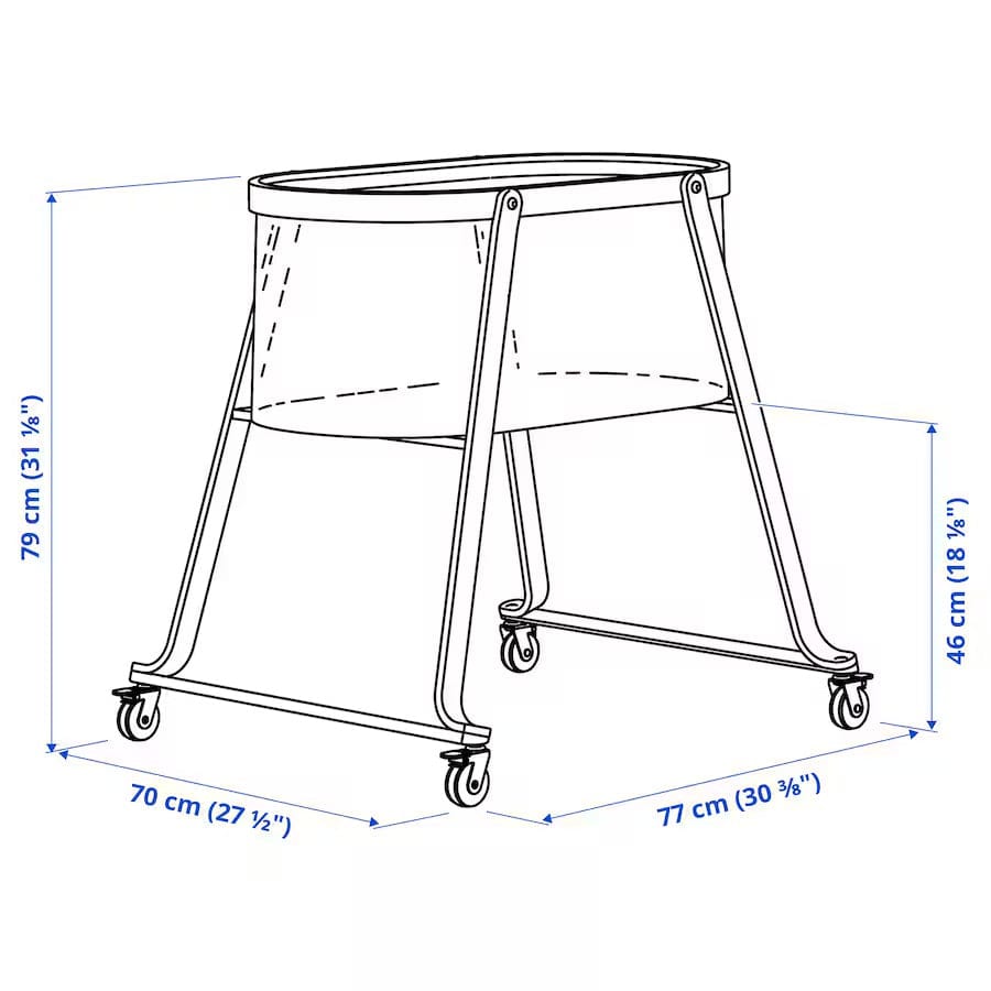 Ikea ÄLSKVÄRD Cradle, birch, 40x73 cm