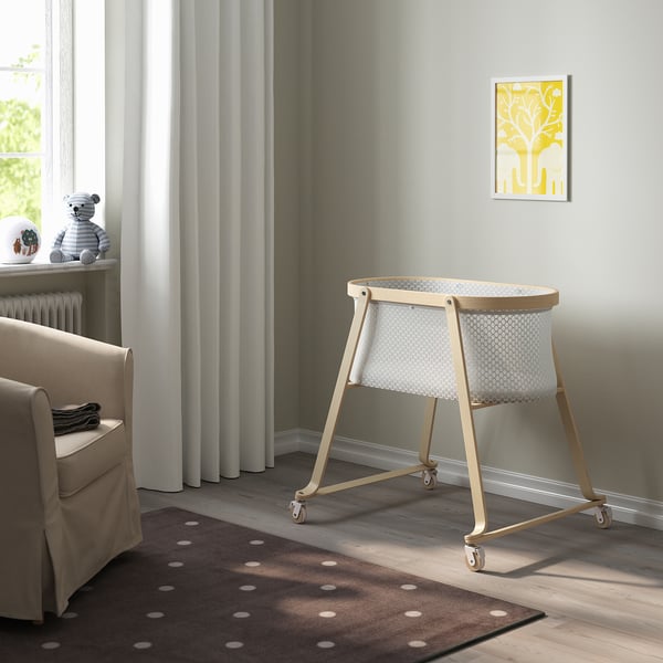 ÄLSKVÄRD - Cradle with mattress, birch,40x73 cm-695.560.06