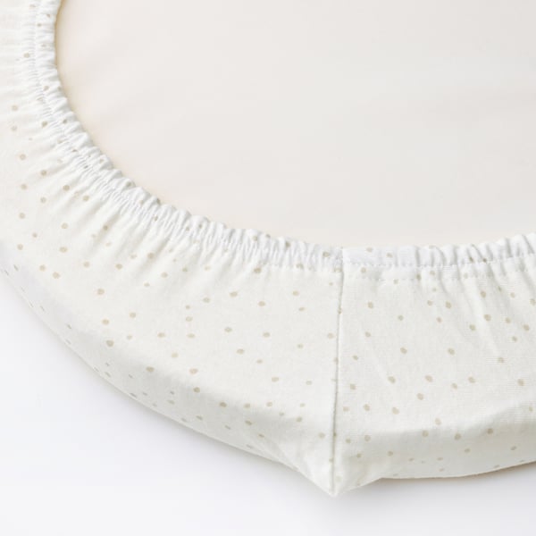 ÄLSKVÄRD - Fitted sheet for bassinet, clouds/dots/off-white, 41x75 cm