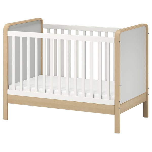 ÄLSKVÄRD cot, birch/white, 60x120 cm
