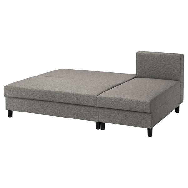 ÄLVDALEN 3-seat sofa-bed with chaise longue, Knisa grey-beige, 196x81x82 cm