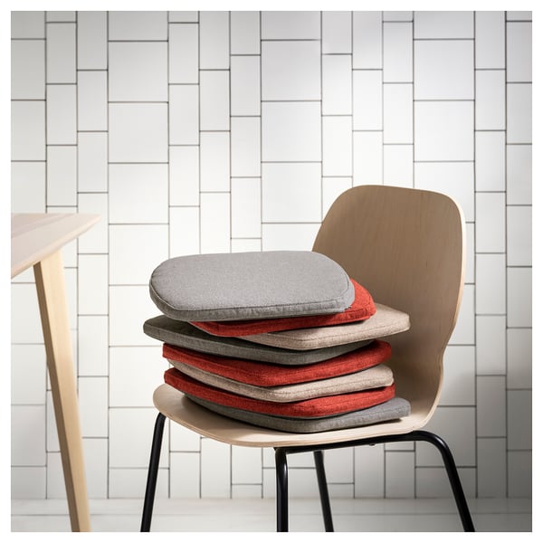 ÄLVGRÄSMAL chair pad, red, 32.6/31.3x33x3 cm