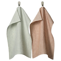 ÄLVMAL tea towel, pale blue/orange striped, 45x60 cm, 2 pack