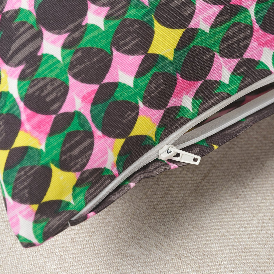 ÄLVSJÖSKOGEN cushion cover, pink/green, 50x50 cm